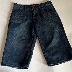Guess Kids Boys Denim Bermuda Shorts Dark Wash Adjustable Waist Size 18